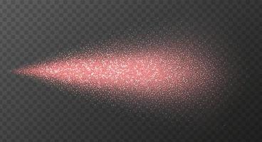 Rose gold spray paint with glitter particles isolated on transparent background. vector