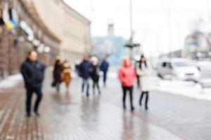 City commuters high key blurred image of workers going back home after work unrecognizable faces photo