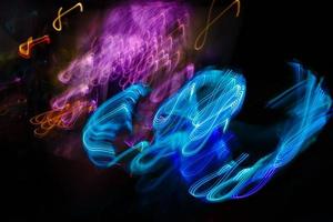 Abstract background of long explosure tale light on black ,Technology backgroud photo