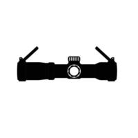 Tactical Scope Silhouette. Black and White Icon Design Element on Isolated White Background vector