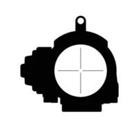 Tactical Scope Silhouette. Black and White Icon Design Element on Isolated White Background vector