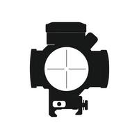 Tactical Scope Silhouette. Black and White Icon Design Element on Isolated White Background vector