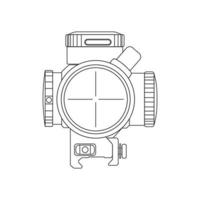 Tactical Scope Outline Icon Illustration on Isolated White Background vector