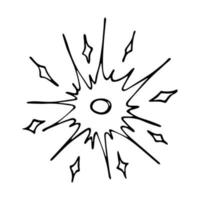 Hand drawn abstract sun symbol. Summer doodle. Single vector element for design