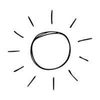 Hand drawn abstract sun symbol. Summer doodle. Single vector element for design