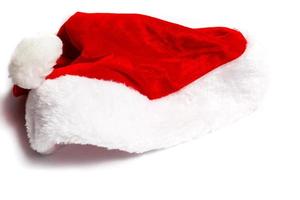 Santa Claus red hat isolated on white background photo
