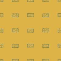 Chess clock engraved seamless pattern. Retro watch for chess game in hand drawn style. Sketch texture for fabric, wallpaper, textile, print, title, wrapping paper. Vector illustration.