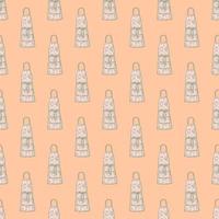 Aprons engraved seamless pattern. Vintage background for kitchen in hand drawn style. Vector repeated texture for print, fabric, wrapping, wallpaper, tissue.