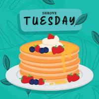 Pancake Day at Shrove Tuesday in Square Social Media Post Vector Illustration Template