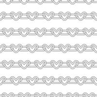 Seamless pattern with chains made of hearts. Emo simple background black on white background. retro 90s, y2k background. vector