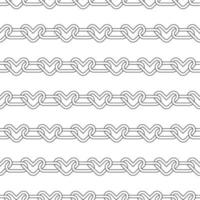 Seamless pattern with chains made of hearts. Emo simple background black on white background. retro 90s, y2k background. vector