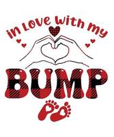 in love with my bump valentine design vector