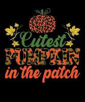 cutest pumpkin in the patch valentine design vector