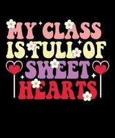 mi clase está llena de corazones dulces diseño de san valentín vector