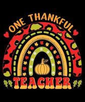 one thankful teacher leopard design vector