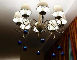 chandelier with blue balls photo