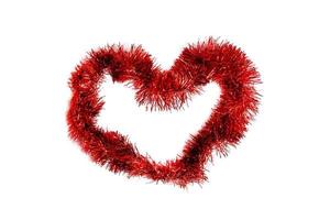 Christmas lights in the shape of heart on whitebackground photo