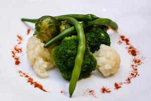 healthy vegetarian food on a plate photo