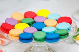 Bright French pastry pasta on a white plate photo