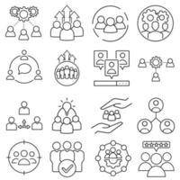 Team Vector icon set. development illustration sign collection. progress symbol or logo.