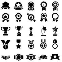 conjunto de vectores de iconos de premios. colección de signos de ilustración de trofeo. símbolo ganador.