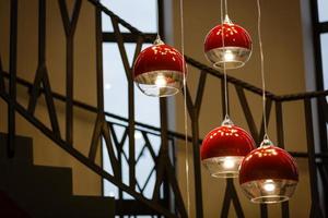 Red hanging lamp photo