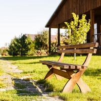 garden bench on a park photo