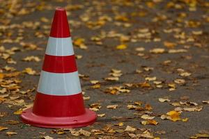 cone on the road autumn photo