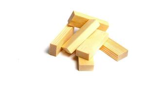 Blocks of wood isolated on white background photo