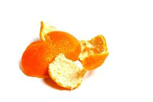 Orange peel white background photo