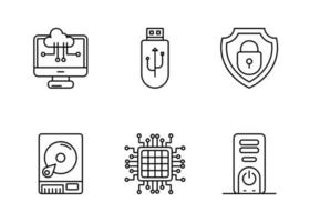 Computer and Hardware Vector Icon Set