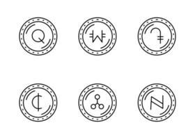 conjunto de iconos de vector de moneda