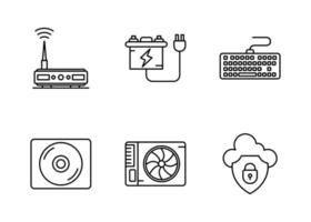 Computer and Hardware Vector Icon Set