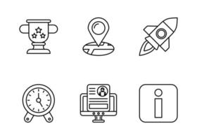 conjunto de iconos de vector de currículum de trabajo