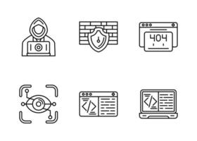 conjunto de iconos de vector de hacker