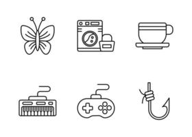 conjunto de iconos de vector de tiempo libre