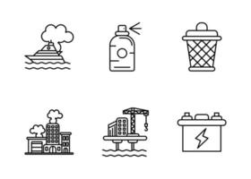 conjunto de iconos de vector de contaminación