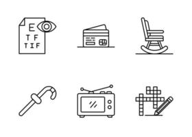 Retirement Home Vector Icon Set