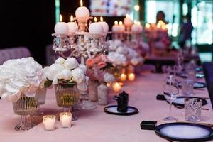 Place setting for Christmas in white photo