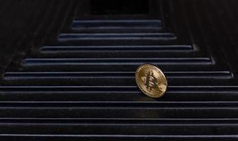 steps with bitcoin symbol years photo