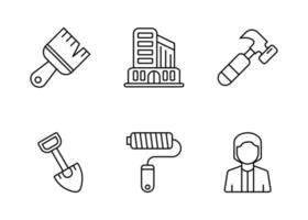 conjunto de iconos de vector de construcción