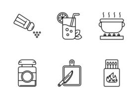 conjunto de iconos de vector de barbacoa