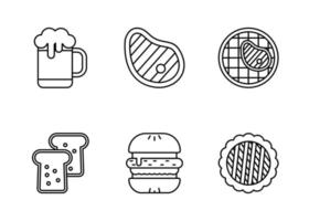 conjunto de iconos de vector de barbacoa