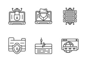 conjunto de iconos de vector de hacker