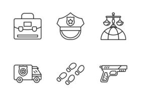 conjunto de iconos de vector de ley y justicia