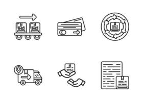 conjunto de iconos de vector de entrega logística