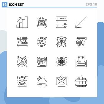 16 esquemas universales establecidos para aplicaciones web y móviles servidor de platos médicos modelado petri elementos de diseño de vectores editables