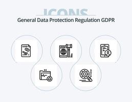 Gdpr Line Icon Pack 5 Icon Design. mail. security. security. secure. locked vector