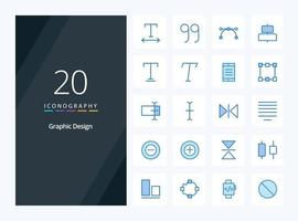 20 Design Blue Color icon for presentation vector