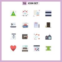 Universal Icon Symbols Group of 16 Modern Flat Colors of analysis audio editing software copy audio editing grid Editable Pack of Creative Vector Design Elements